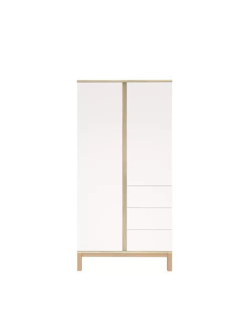 Faktum Loop White&Oak Átalakítható 140-es babaágy  - fehér+komód+toldalék+2 osztású szekrény  (8 doboz)
