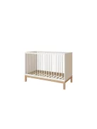 Faktum Loop White&Oak 120-as babaágy - fehér+komód+toldalék+3 osztású szekrény (9 doboz)