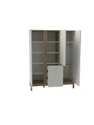 Faktum Loop White&Oak 120-as babaágy - fehér+komód+toldalék+3 osztású szekrény (9 doboz)