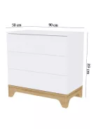 Faktum LUMINA White Átalakítható 140-es babaágy - fehér+komód+toldalék+2 osztású szekrény (8 doboz)