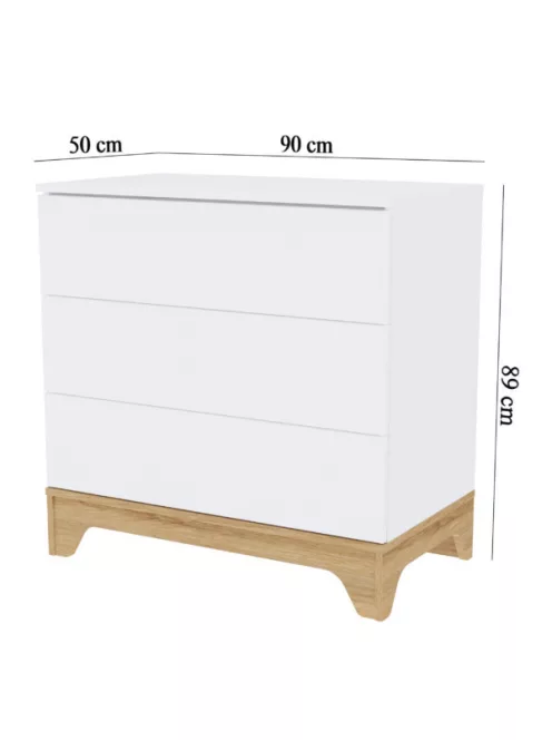 Faktum LUMINA White Átalakítható 140-es babaágy - fehér+komód+toldalék+2 osztású szekrény (8 doboz)