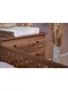 Faktum Nest Walnut 120-as babaágy - mogyoró+komód+toldalék+ 3 osztású szekrény (9 doboz)