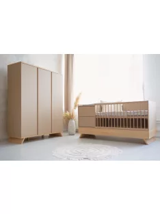   Faktum SIENNA Cappuccino Kombi babaágy (3 doboz)+ 3 osztású szekrény+falipolc (9 doboz)
