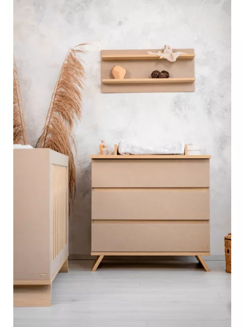 Faktum SIENNA Cappuccino 120-as  babaágy  - cappuccino+komód(toldalékkal) (4 doboz)