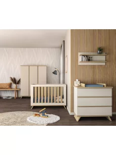   Faktum Sienna Cashmere átalakítható 140-es babaágy - kasmír+komód(toldalékkal)+falipolc+ 3 osztású szekrény  (10 doboz)