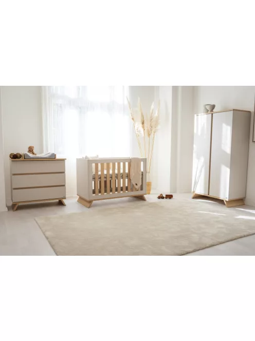 Faktum Sienna Cashmere átalakítható 120-as babaágy - kasmír+komód(toldalékkal)+2 osztású szekrény  (7 doboz)