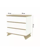Faktum Sienna White 120-as babaágy - fehér+komód (toldalékkal) (4 doboz)