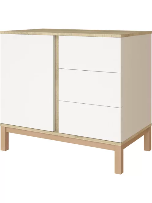 Faktum Loop White&Oak Komód (2 doboz) - fehér
