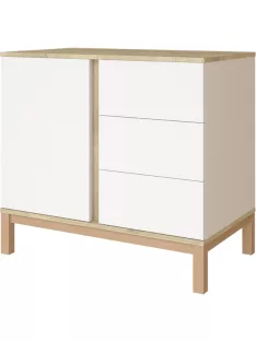 Faktum Loop White&Oak Komód (2 doboz) - fehér