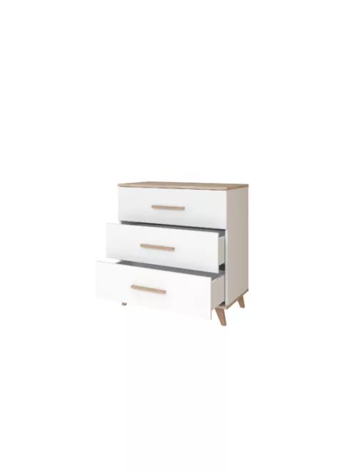 Faktum FLIP White & Oak komód (2 doboz) - fehér