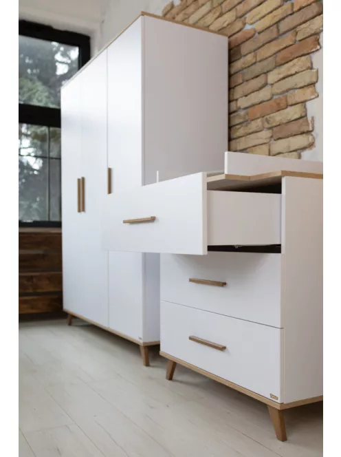 Faktum FLIP White & Oak komód (2 doboz) - fehér