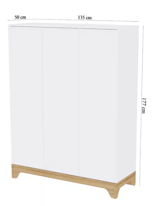 Faktum LUMINA White 3 osztású szekrény (5 doboz) - fehér