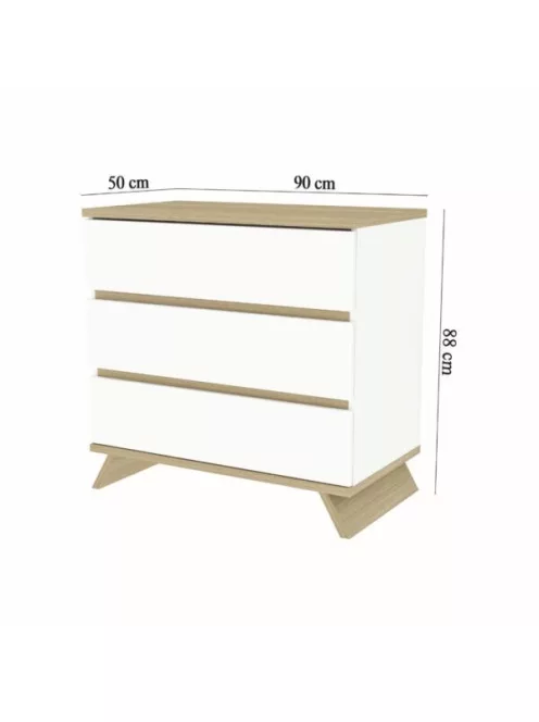 Faktum Sienna White Komód + toldalék (2 doboz) - fehér