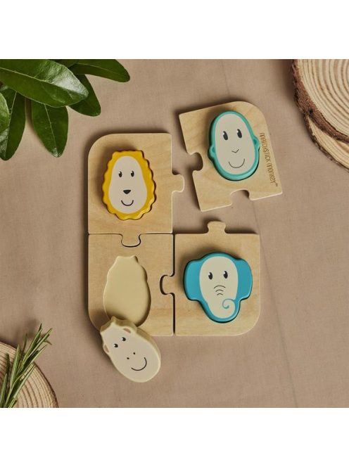 Matchstick Monkey Állatos formabeillesztő fa puzzle