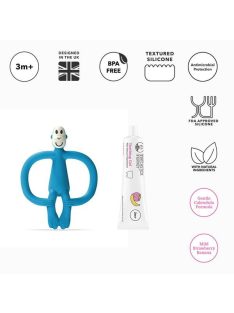 Matchstick Monkey rágómaki és fogínygél szett - kék