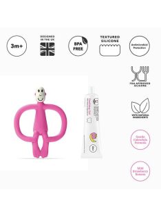Matchstick Monkey rágómaki és fogínygél szett - pink