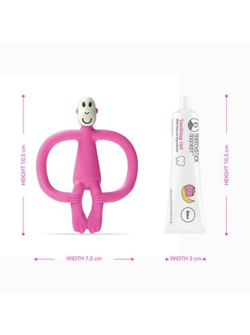 Matchstick Monkey rágómaki és fogínygél szett - pink