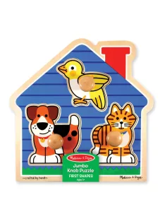   Melissa & Doug Fa készségfejlestő játék, Puzzle fogantyúval