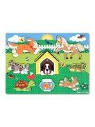 Melissa & Doug Fa készségfejlesztő játék, háziállatok puzzle