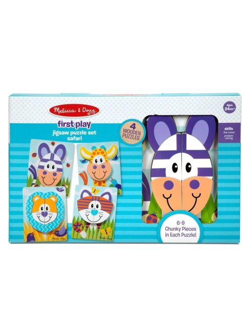 Melissa & Doug Bébi és tipegő fajátékok, Óriás puzzle, szafari