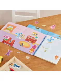  Melissa & Doug kreatív játék, újrahasználható matricakészlet, Azúrkék nyomok és te - Azúrkék kedvenc helyei