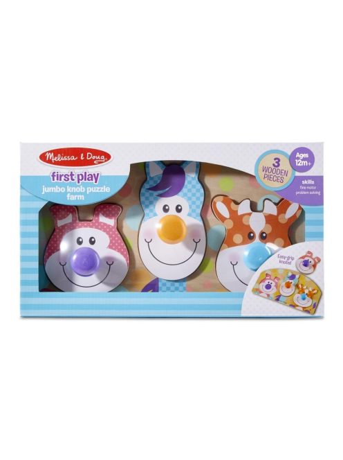 Melissa & Doug óriás puzzle gombbal - farm állatai