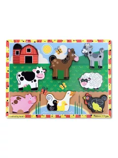   Melissa & Doug Fa készségfejlestő játék, könnyen megfogható puzzle