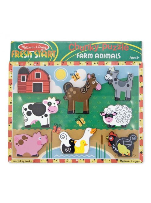 Melissa & Doug Fa készségfejlestő játék, könnyen megfogható puzzle