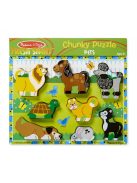 Melissa & Doug Fa készségfejlestő játék, könnyen megfogható puzzle