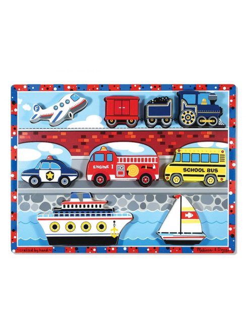 Melissa & Doug Fa készségfejlestő játék, könnyen megfogható puzzle