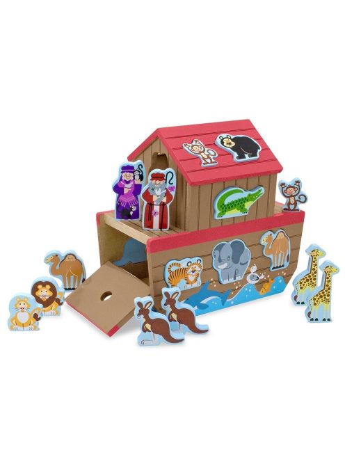 Melissa & Doug Fa Készségfejlesztő játék, Noé bárkája formaegyeztető játék