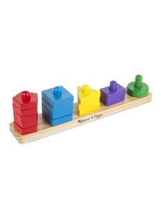   Melissa & Doug Fa készségfejlestő játék, formarendező toronyépítő