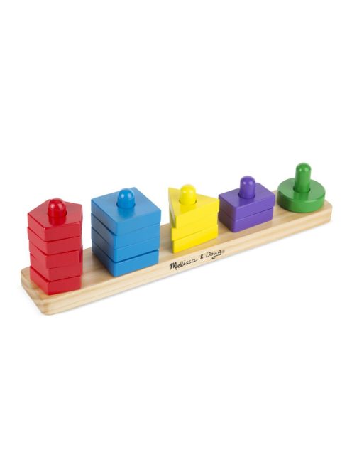 Melissa & Doug Fa készségfejlestő játék, formarendező toronyépítő