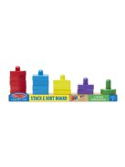 Melissa & Doug Fa készségfejlestő játék, formarendező toronyépítő