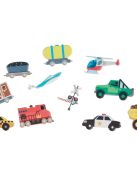 Melissa & Doug, kreatív játék, pufi matrica készlet, járművek