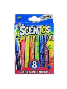 Scentos Illatos, metál fényű filctoll készlet, 8 db-os