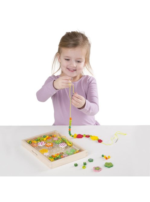 Melissa & Doug fa gyöngy szett - virágok