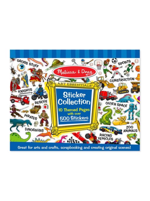 Melissa & Doug Kreatív játék, Matricagyűjtő füzet 500 matricával, dinó, járművek, univerzum