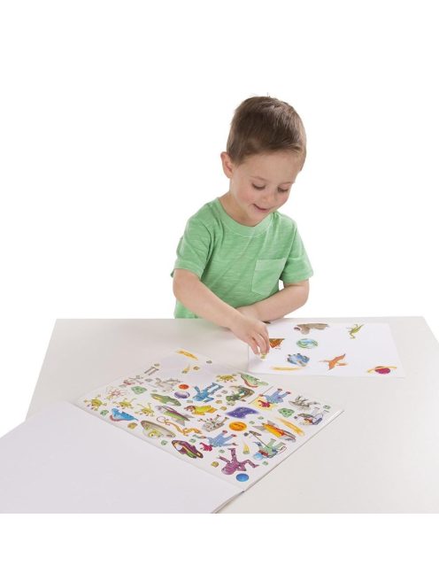 Melissa & Doug Kreatív játék, Matricagyűjtő füzet 500 matricával, dinó, járművek, univerzum