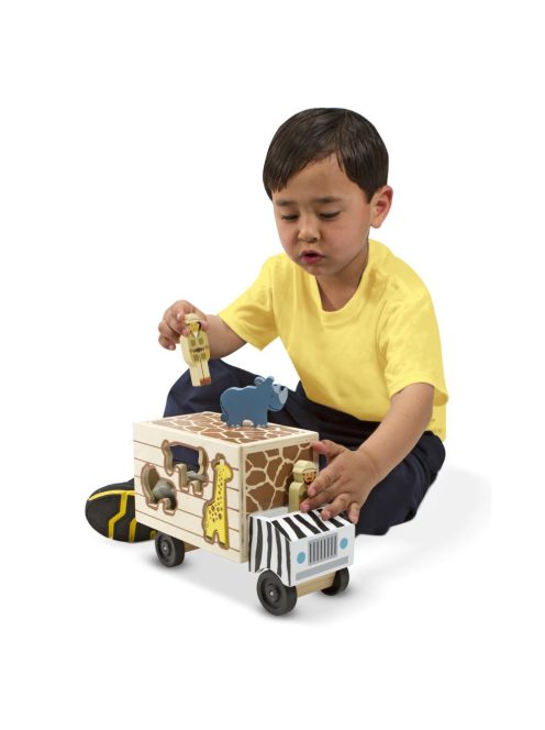 Melissa & Doug Fa készségfejlestő játék, Állatos formaillesztő