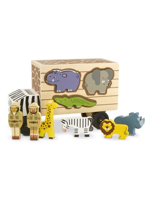 Melissa & Doug Fa készségfejlestő játék, Állatos formaillesztő