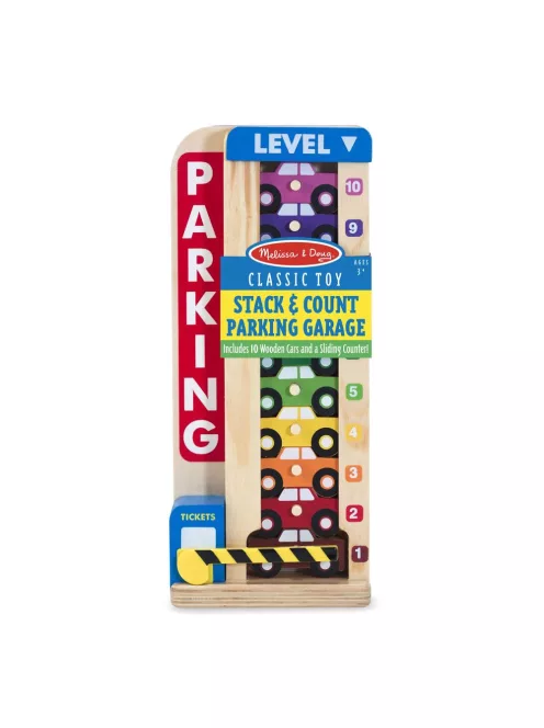 Melissa & Doug Fa készségfejlestő játék, színes-számos parkolótorony