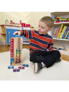   Melissa & Doug Fa készségfejlestő játék, színes-számos parkolótorony