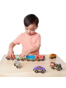 Melissa & Doug Fa vonatok és sínek, Vonatszerelvények 8 db