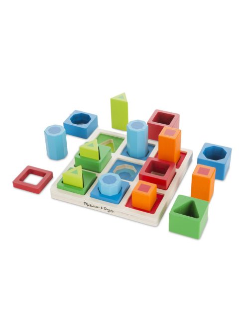Melissa & Doug fa készségfejlesztő játék, 3d formaegyeztető