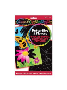   Melissa & Doug Kreatív játék képkarc, pillangók és virágok