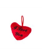 Piros plüss szív felirattal