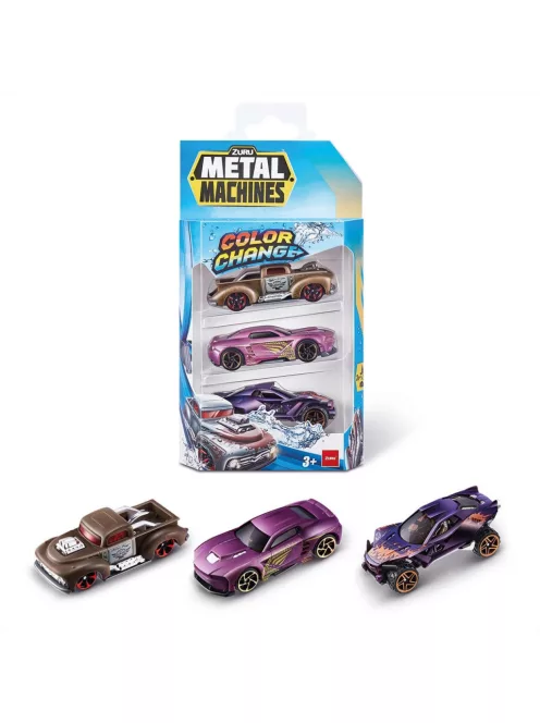 Metal Machines színváltós fém kisautó csomag, 3 db-os, 1. sorozat - többféle