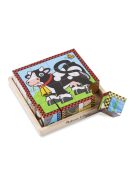 Melissa & Doug Fa készségfejlesztő játék, Kockakirakó, háziállatok