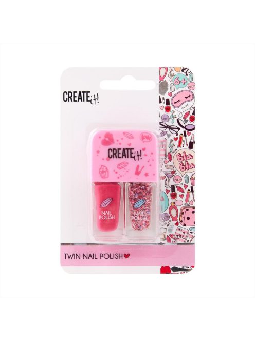 Canenco Create It! Körömlakkok, 2 db-os - rózsaszín és glitter